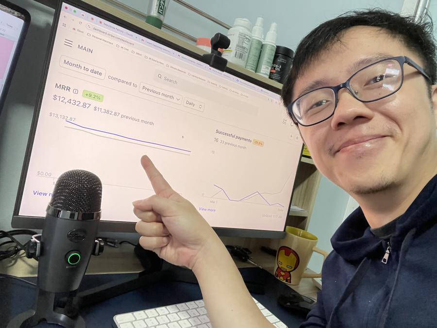 Marc at his home desk.