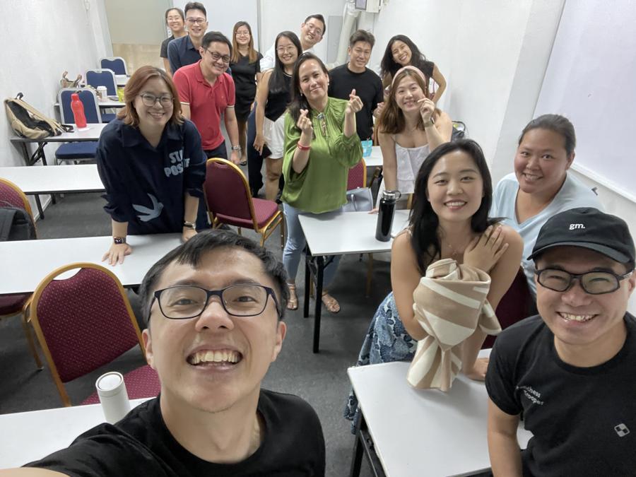 Marc's selfie with a group at a session.